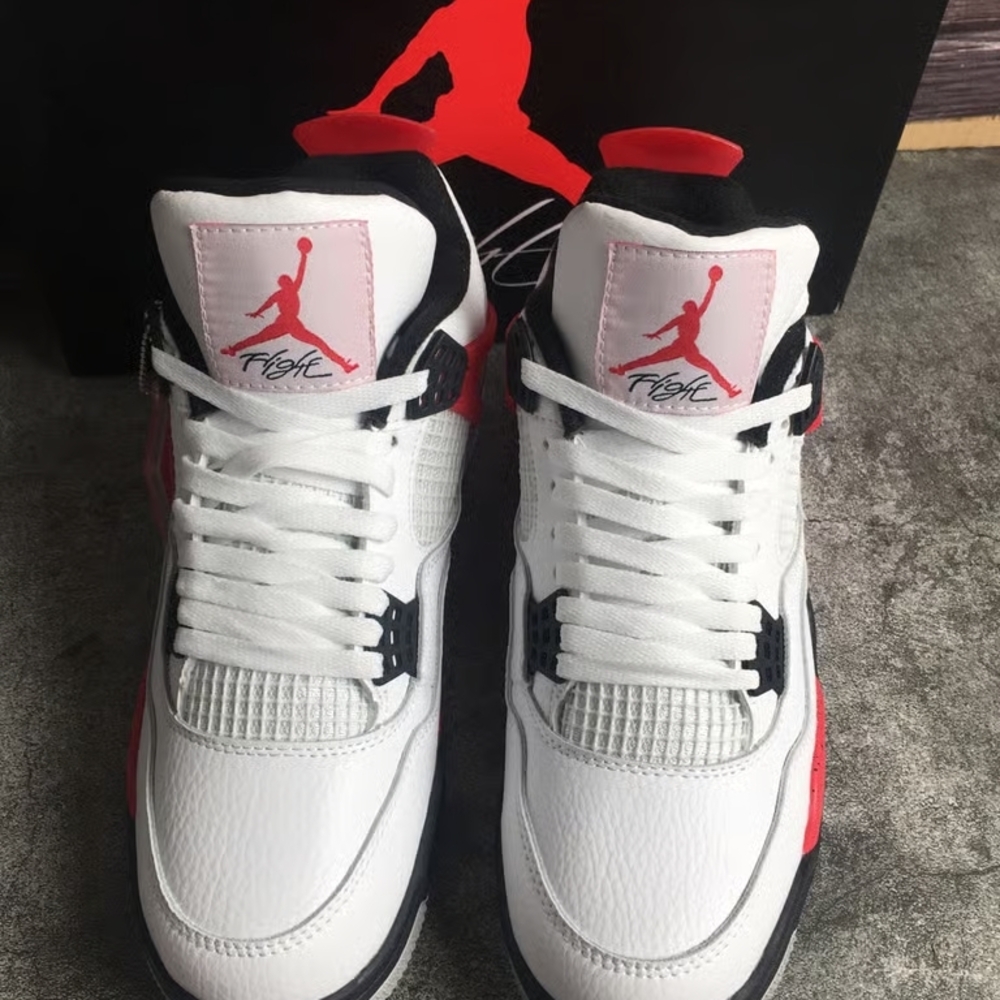 Jordan 4 red cement men's sneakers